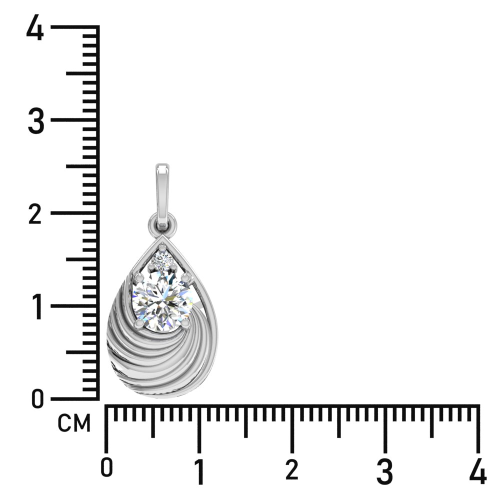 Fusia Crown Round Solitaire Diamond Pendant